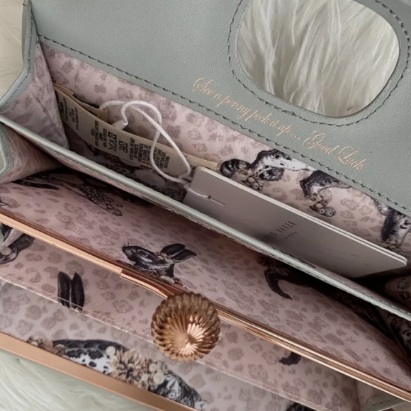 TED BAKER Felicee Grey Bobble Matinee Clutch Purse NWT - Picture 5 of 7